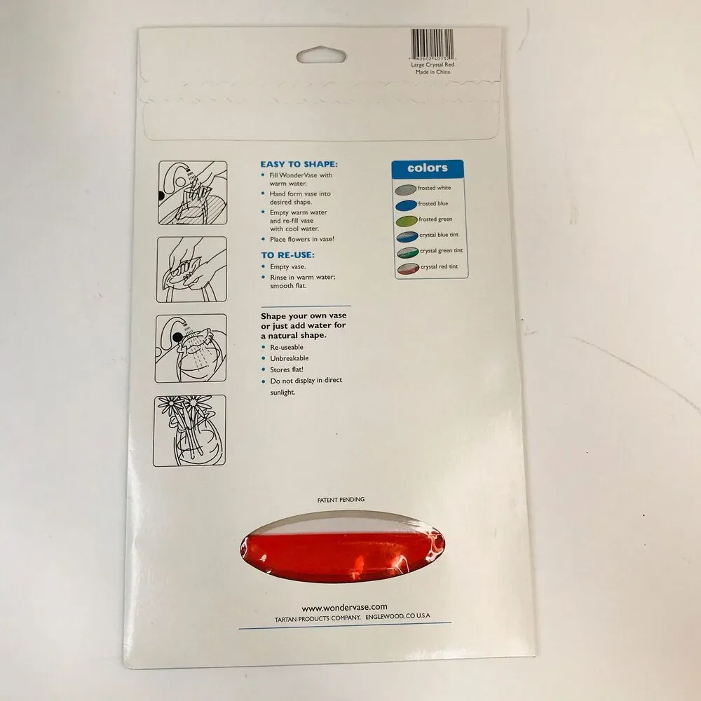 Wonder Vase, Reusable Flower Vase Shape & Reshape, Crystal Red Tint